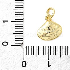 真鍮製チャーム  シェル形状  長持ちメッキ  ラックめっき  丸カン付き  18KGP本金メッキ  11x10.5x3mm  穴：3.2mm&nbsp;KK-C139-23A-G