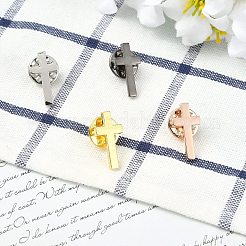 4個 4色クロス真鍮ブローチ  鉄ピンと  ミックスカラー  20x10mm  1pc /カラー&nbsp;JEWB-CJ0003-54