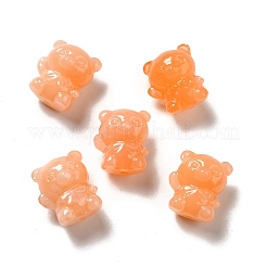 オペーク樹脂ビーズ  クマ  ミックスカラー  13x11.5x10mm  穴：1.6mm&nbsp;RESI-G060-04