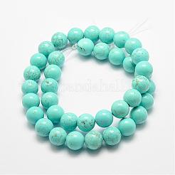 天然マグネサイトビーズ連売り  染め＆加熱  ラウンド  8mm  穴：1mm  約47個/連  15.3インチ（39cm）。&nbsp;G-E384-01-8mm