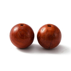 天然木のビーズ  染め  ラウンド  サドルブラウン  8.5x8mm  穴：1.4mm&nbsp;WOOD-TAC0018-07
