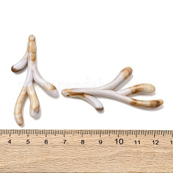 不透明なアクリル大きなペンダント  珊瑚のチャーム  ナバホホワイト  58x27.5x6mm  穴：2.5mm  約217個/500g&nbsp;SACR-K005-01