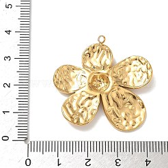 304ステンレスペンダント  花のチャーム  ゴールドカラー  33.5x34x4mm  穴：1.8mm&nbsp;X-STAS-L301-03G