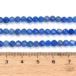 天然ブルーカルセドニービーズ連売り  染め＆加熱  多面カット  ラウンド  4~4.5x3.5~4mm  穴：0.7~0.8mm  約102個/連  15.35インチ（39cm）&nbsp;GG-NH0004-A01-01C