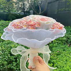 ポリエステルレーストリム1ロール  プラスチック製のビーズと  湯通しアーモンド  1-5/8インチ（40mm）&nbsp;OCOR-LP0002-16C