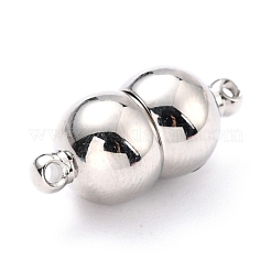 変色しにくい304ステンレススチールのループ付きマグネット留め具  ステンレス鋼色  18x8mm  穴：1.2mm&nbsp;STAS-M290-03P