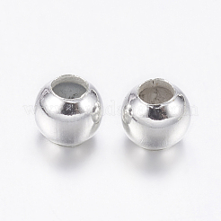 アイアン製スペーサービーズ  銀色のメッキ  2.5x2mm  穴：1.5mm&nbsp;IFIN-E005-S