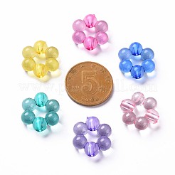 透明なアクリルビーズフレーム  花  ミックスカラー  16.5x15.5x6mm  穴：2mm  約674個/500g&nbsp;TACR-S153-01A-M