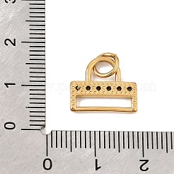 304ステンレススチールラインストーンペンダント  ロックチャーム  ゴールドカラー  12.5x14.5x2mm  穴：6mm&nbsp;RB-CBAC900-09G