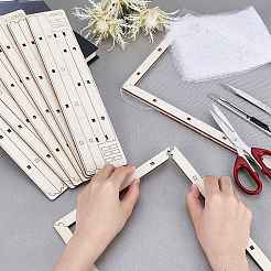 バスウッド組み立て製紙フレーム  ガーゼで  長方形  パパイヤホイップ  300x200mm&nbsp;DIY-WH0016-17