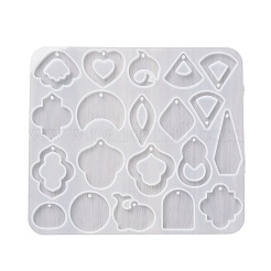 幾何学的なイヤリングペンダント DIY シリコン型  レジン型  UVレジン用  エポキシ樹脂工芸品作り  透明  113x129x4.5mm  内径：14~38.5x15~28.5mm  穴：2mm&nbsp;DIY-Q033-05A