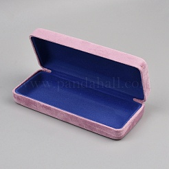 長方形の鉄とベルベットの眼鏡ケース  ピンク  160x66x33.5mm&nbsp;AJEW-WH20070-259A