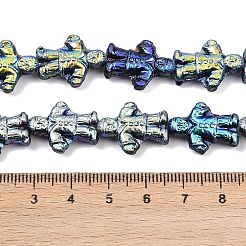 チェコ産プレスガラスビーズ  人間  カラフル  19x14.5x6mm  穴：0.9mm  約60個/袋&nbsp;GLAA-I061-29