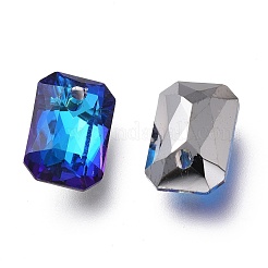 ガラスラインストーンチャーム  バックメッキ  多面カット  八角形の長方形  ミックスカラー  9x6x3mm  穴：1mm&nbsp;RGLA-A024-E02-M1