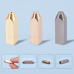 亜鉛合金カプセルレースロックバックル  diyスニーカーキット金属靴ひもロックアクセサリー  コラム  ミックスカラー  19x5x5mm  穴：4mm  4個/セット  3色  2セット / カラー  6セット /箱&nbsp;AJEW-PH0001-41