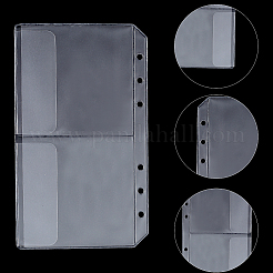 PVCバインダーページ12枚  スリーブページプロテクター  長方形  透明  180x104x0.6mm  穴：5mm  内径：90x89mm&nbsp;FIND-SP0003-97B