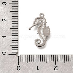 オーシャンシリーズ 304 ステンレススチールチャーム  変色防止  タツノオトシゴ  19.5x12x2.5mm  穴：1.2mm&nbsp;STAS-H477-01I-P
