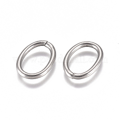 変色しない304ステンレススチールオープン丸カン  オーバル  ステンレス鋼色  13x9.5x1.5mm  15ゲージ  内径：10x6.5mm&nbsp;X-STAS-L234-144D