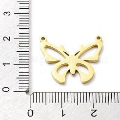 304ステンレスペンダント  レーザー切断  バタフライチャーム  ゴールドカラー  18x21x1mm  穴：1.2mm&nbsp;STAS-D036-03A-G