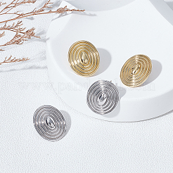2ペア2色の楕円形真鍮スタッドイヤリング（女性用）  ミックスカラー  25x21mm  1対/カラー&nbsp;KK-UN0004-93