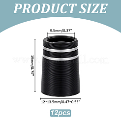 プラスチック製ゴルフクラブスリーブ  ブラック  19x12~13.5mm  内径：9.5mm&nbsp;AJEW-WH0596-825