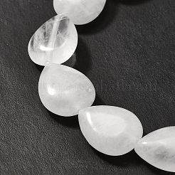 天然石クオーツクリスタルビーズ連売り  水晶  ティアドロップ  16x12x5~6mm  穴：1mm  約25個/連  15.16''~15.75''（38.5~40センチメートル）&nbsp;G-P561-B18-01