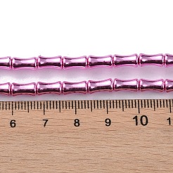 電気メッキガラスビーズセット  竹  パールピンク  8x4.5mm  穴：0.8mm  約50個/連  15.75''（40センチメートル）&nbsp;EGLA-Q128-13A