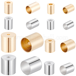 80個 8種類の真鍮コードエンド  エンドキャップ  長持ちメッキ  コラム  ミックスカラー  5~9x4~8mm  穴：1.5~1.8 MMM  内径：3~7mm  10個/スタイル&nbsp;KK-CN0003-46