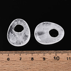 天然石クオーツクリスタルペンダント  ティアドロップチャーム  24.5~25x19.5~20x5.5~6.5mm  穴：8~9mm&nbsp;X-G-T144-09A