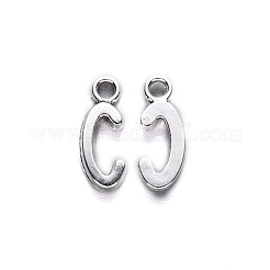 合金のチベット風チャーム  カドミウムフリー＆鉛フリー  文字C  C：16.5x6.5x2mm  穴：2mm&nbsp;X-TIBE-S108-108C-AS-RS
