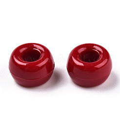 不透明なプラスチックビーズ  バレル  ファイヤーブリック  9x6mm  穴：3.8mm  約1950個/500g&nbsp;KY-T025-01-F09