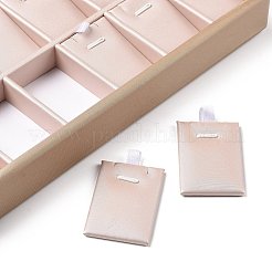 木製のネックレスやペンダントのディスプレイトレイ  PUレザーと鉄のアクセサリーで覆われて  長方形  ビスク  250x180x32mm&nbsp;ODIS-P003-01