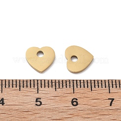 304ステンレススチールチャーム  ハートチャーム  イオンプレーティング（ip）  14KGP本金メッキ  8.5x8.5x1mm  穴：1.9mm&nbsp;STAS-M111-14G-02