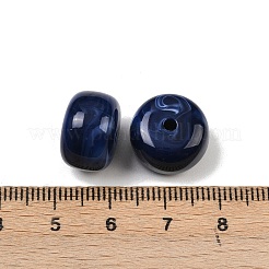 不透明なアクリルビーズ  ロンデル  ダークブルー  14~14.5x9~9.5mm  穴：2mm  約330個/500g&nbsp;MACR-C037-03D