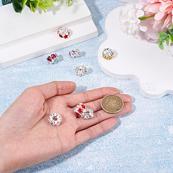 8個 2スタイル 合金ラインストーン ヨーロピアンビーズ  大穴ビーズ  ミックスカラー  15x8mm  穴：5.5mm  4個/スタイル&nbsp;FIND-TA0010-84