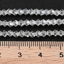 ガラスビーズ連売り  ABカラーメッキ  多面カット  双円錐形  クリアAB  2.9~3.3x2mm  穴：0.5mm  約135~140個/連  38~40cm&nbsp;EGLA-S056-2mm-04