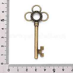 チベット風合金ビッグサイズペンダントトップ  キー  アンティークブロンズ  61.5x27.5x4mm  穴：4.5x7.5mm&nbsp;PALLOY-TAC0009-23AB