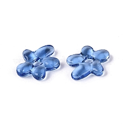 手作りランプワークビーズ  花  コーンフラワーブルー  18~18.5x17~17.5x4~5mm  穴：3~4mm&nbsp;LAMP-N024-38P