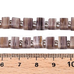 手仕事のランプワークビーズ  ガラススペーサービーズ付き  正方形  バリーウッド  6x6x5~5.5mm  穴：0.9mm  約54~55個/連  15.75~15.94''（40~40.5センチメートル）&nbsp;LAMP-B022-01L