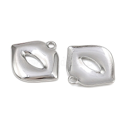 304ステンレスペンダント  チャームリップ  ステンレス鋼色  16x18x2mm  穴：1.6mm&nbsp;STAS-L303-23P
