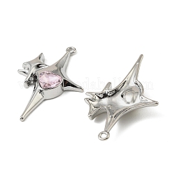 合金ラインストーンペンダント  スターのチャーム  プラチナ  41x26.5x7mm  穴：1.6mm&nbsp;ALRI-D305-01P