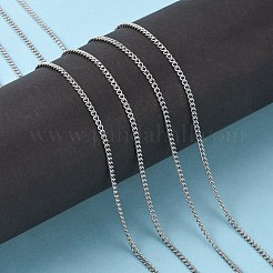 変色しない3.28フィート304ステンレススチールカーブチェーン  溶接されていない  ステンレス鋼色  2.7x2x0.5mm&nbsp;X-CHS-R008-04