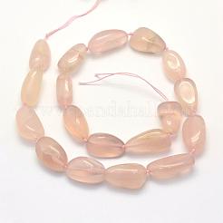 天然石瑪瑙ビーズ連売り  ナゲット  ピンク  15~25x5~14mm  穴：1mm  約18~23個/連  15.7インチ（39.9cm）&nbsp;G-K202-28