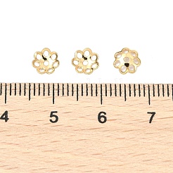 シェグレース真鍮ビーズキャップ  カドミウムフリー＆ニッケルフリー＆鉛フリー  花  18KGP本金メッキ  6x6x1.5mm  穴：1mm&nbsp;XGRPCU764-286G