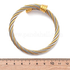 女性用304ステンレススチールトルクバングル  イオンプレーティング（ip）  ゴールデン·ステンレス鋼色  3/4インチ（1.9cm）  内径：2-1/4インチ（5.75x5.7cm）&nbsp;BJEW-P310-24GP