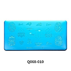 ステンレススチールネイルアート用品スタンピングプレート  ネイル画像花レーススタースカルイースタークリスマステンプレート  DIYネイルマニキュア印刷ツール用  ステンレス鋼色  120x60mm&nbsp;MRMJ-Q068-010