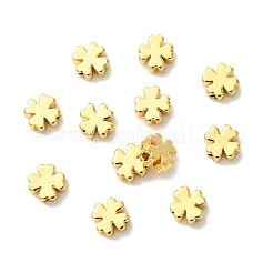 シェグレイス真鍮クローバービーズ  カドミウムフリー＆ニッケルフリー＆鉛フリー  18KGP本金メッキ  6.5x6.5x3mm  穴：1.2mm&nbsp;XGRPCU938-302G
