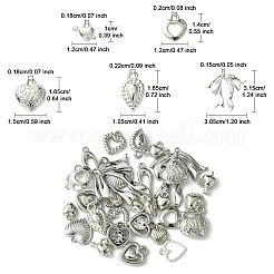 30 個 15 スタイルのアクリル & プラスチックペンダントセット  プラチナ  10~31.5x7.5~30.5x1.3~7.5mm  穴：1.5~2.2mm  2個/スタイル&nbsp;FIND-YW0004-63