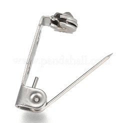変色防止 304 ステンレススチール ブローチ金具セット  バックバーピン  穴付き  ステンレス鋼色  17x5x5.5mm  ピン：0.8mm&nbsp;STAS-G137-52P-04