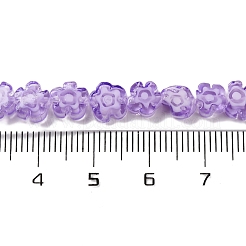 ハンドメイドミッレフィオーリ ランプワークビーズ連売り  プラム  暗い蘭  6x6x3mm  穴：1mm  約62個/連  15.24''（38.7センチメートル）&nbsp;LAMP-G164-01A
